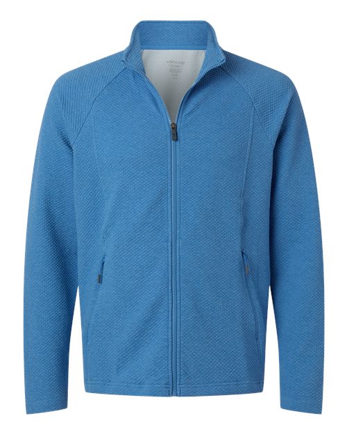 Men's Spirit Textured Full-Zip - Front - B209D3753 - Light Nautical Blue Heather