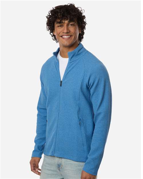 Men's Spirit Textured Full-Zip - OnModelSide - B209D3753 - Light Nautical Blue Heather