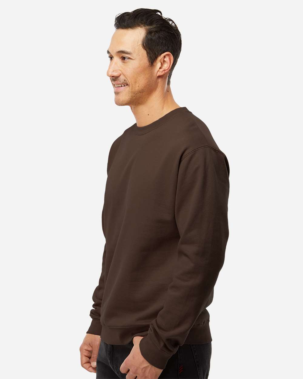 Midweight Crewneck Sweatshirt - OnModelSide - B83676603 - Brown