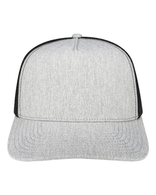 Rudder Five-Panel Cap - Front - B39795110 - Grey Heather/ Black