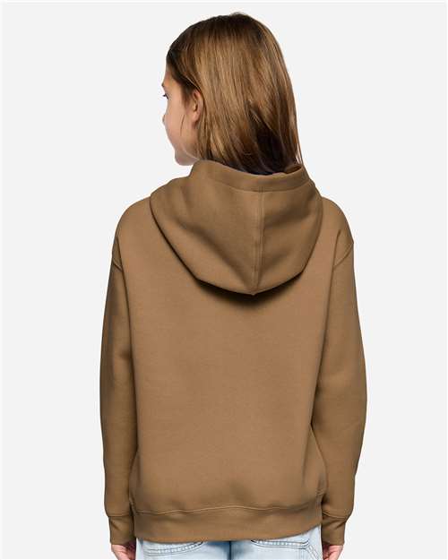 Youth Fleece Hoodie Sweatshirt - OnModelBack - B39038552 - Coyote Brown