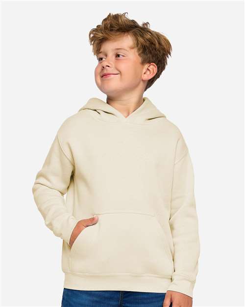 Youth Fleece Hoodie Sweatshirt - OnModelFront - B39038232 - Natural
