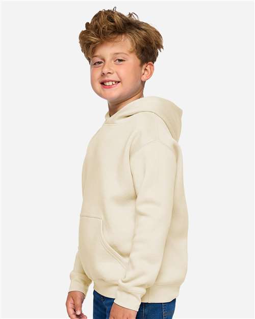 Youth Fleece Hoodie Sweatshirt - OnModelSide - B39038232 - Natural