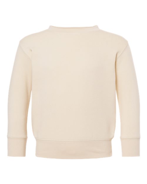 Toddler Fleece Crewneck Sweatshirt - Front - B32938233 - Natural