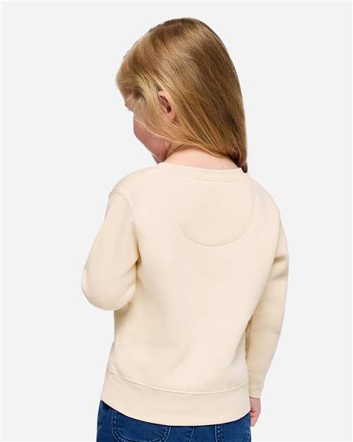 Toddler Fleece Crewneck Sweatshirt - OnModelBack - B32938233 - Natural