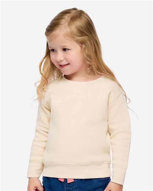Toddler Fleece Crewneck Sweatshirt - OnModelFront - B32938233 - Natural