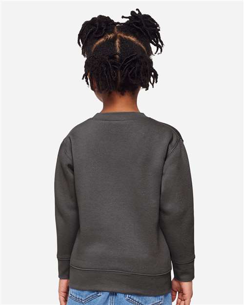 Toddler Fleece Crewneck Sweatshirt - OnModelBack - B32938593 - Charcoal