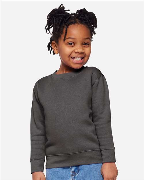 Toddler Fleece Crewneck Sweatshirt - OnModelFront - B32938593 - Charcoal