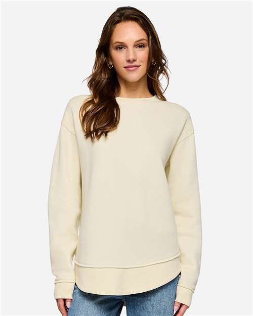 Women's Weekend Fleece Crewneck Sweatshirt - OnModelFront - B07038233 - Natural
