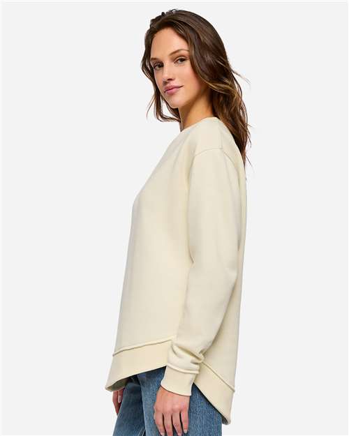 Women's Weekend Fleece Crewneck Sweatshirt - OnModelSide - B07038233 - Natural
