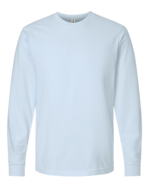 Unisex Fine Jersey Long Sleeve T-Shirt - Front - B00059252 - Baby Blue