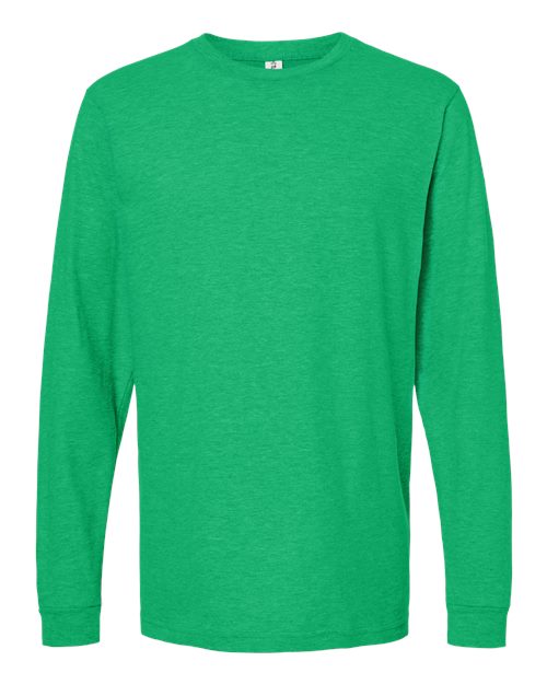 Unisex Fine Jersey Long Sleeve T-Shirt - Front - B00059902 - Heather Kelly