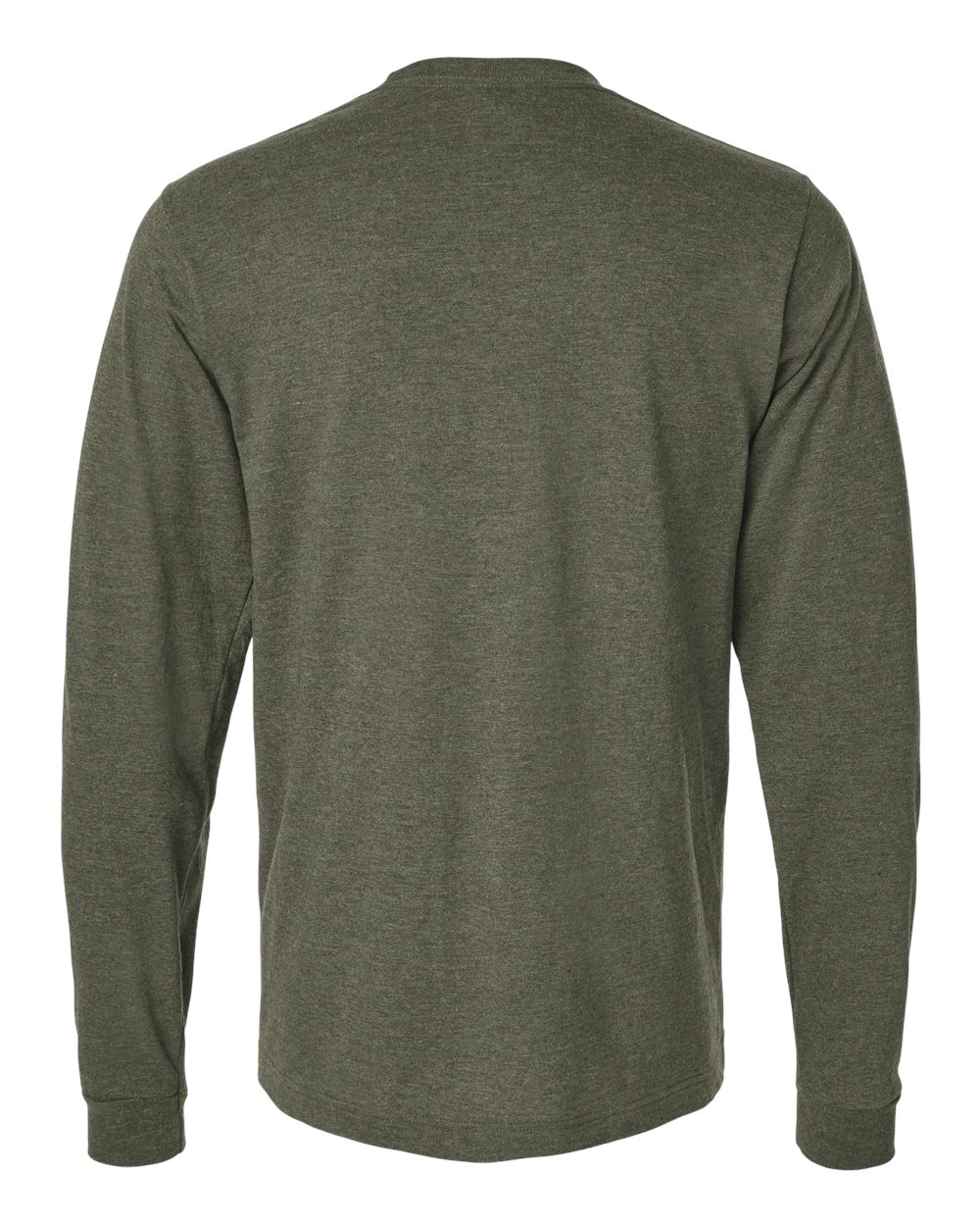 Fine Jersey Long Sleeve T-Shirt - Back - B00059552 - Heather Military Green