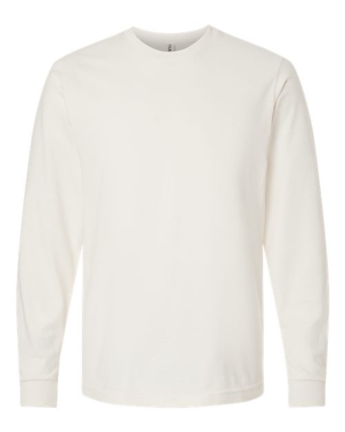 Unisex Fine Jersey Long Sleeve T-Shirt - Front - B00059012 - Vintage White