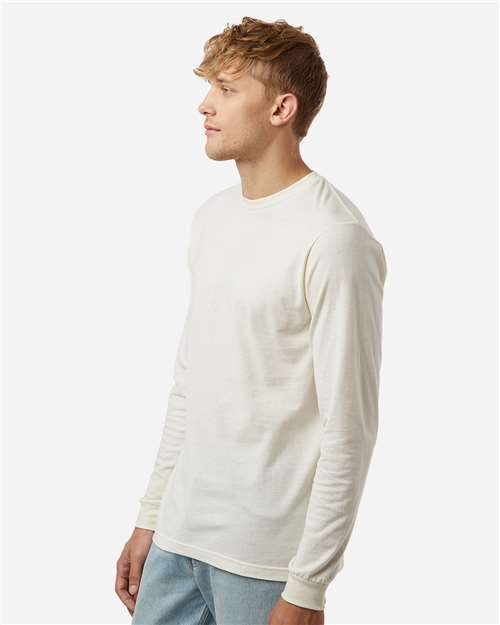 Unisex Fine Jersey Long Sleeve T-Shirt - OnModelSide - B00059012 - Vintage White