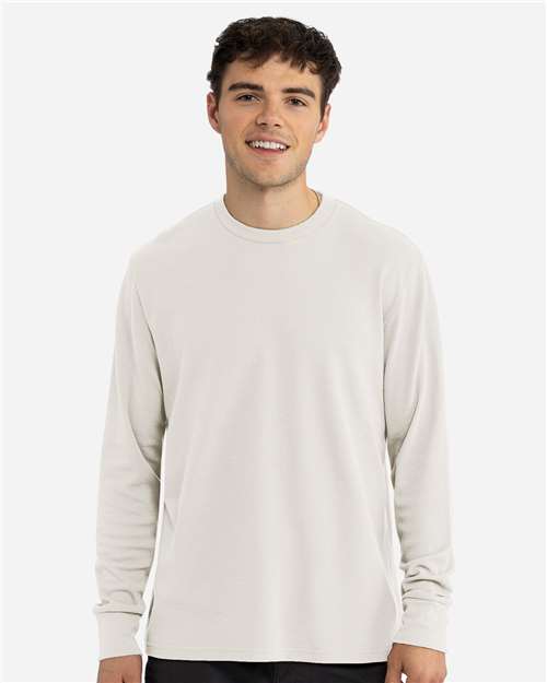 Unisex Ideal Thermal Long Sleeve T-Shirt - OnModelFront - B00018092 - Bone