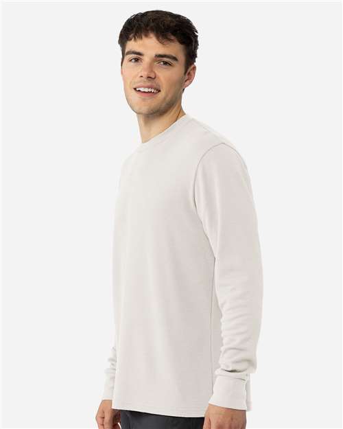 Unisex Ideal Thermal Long Sleeve T-Shirt - OnModelSide - B00018092 - Bone