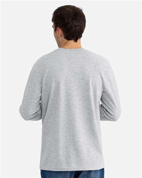 Unisex Ideal Thermal Long Sleeve T-Shirt - OnModelBack - B00018022 - Heather Grey