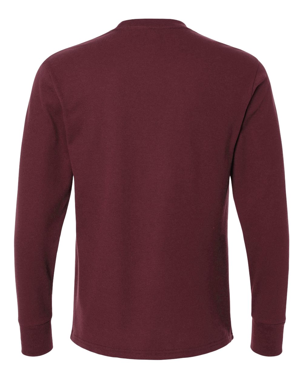 Unisex Ideal Thermal Long Sleeve T-Shirt - Back - B00018532 - Maroon