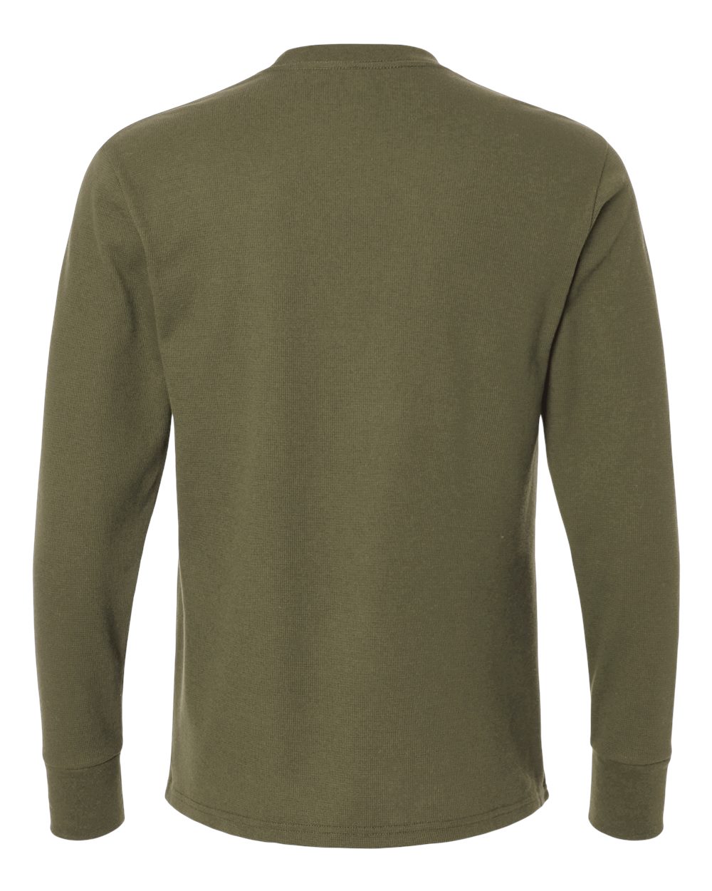 Unisex Ideal Thermal Long Sleeve T-Shirt - Back - B00018902 - Military Green