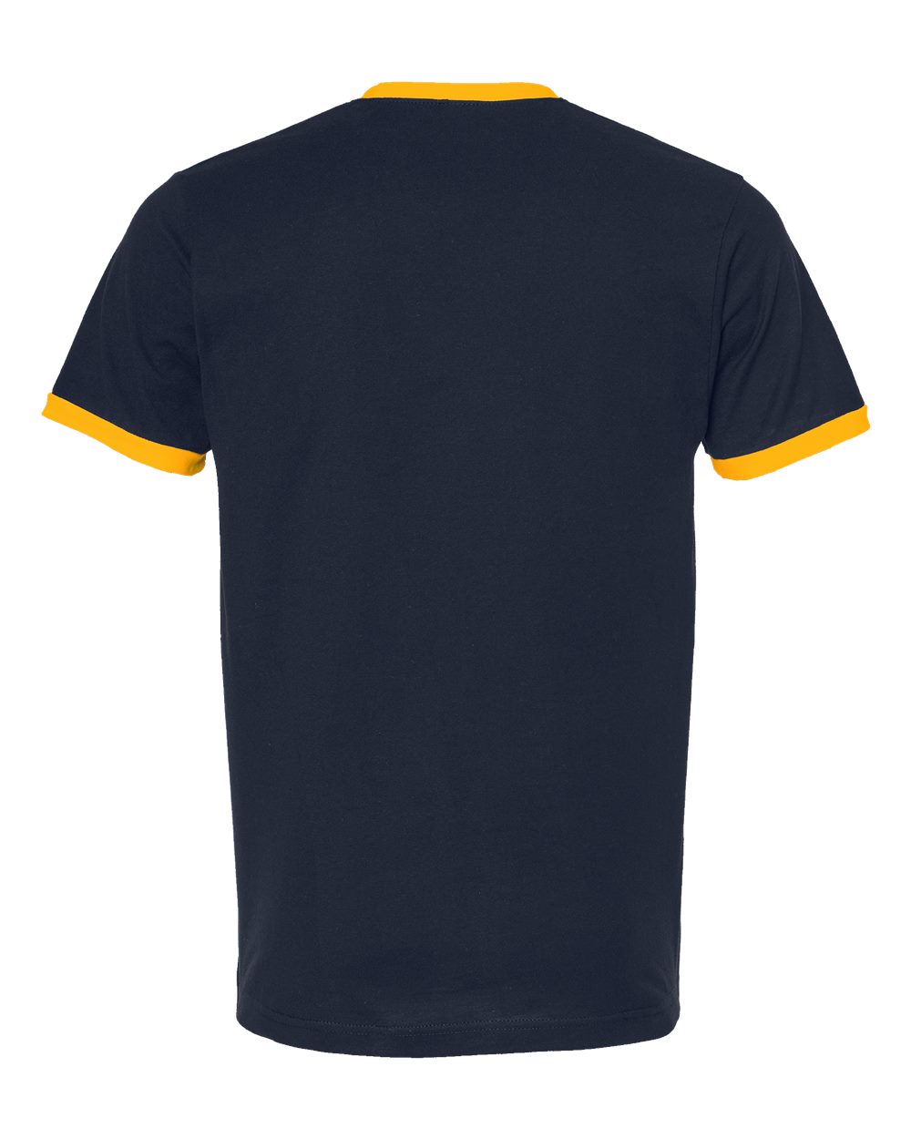 Fine Jersey Ringer T-Shirt - Back - B30459152 - Navy/ Gold