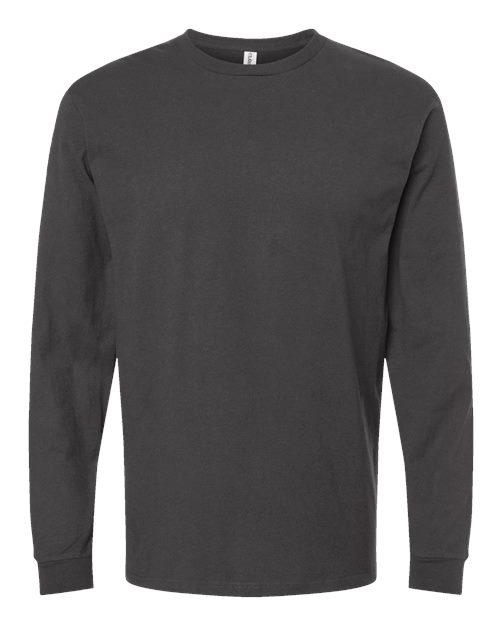 Unisex Heavyweight Jersey Long Sleeve T-Shirt - Front - B31059583 - Charcoal