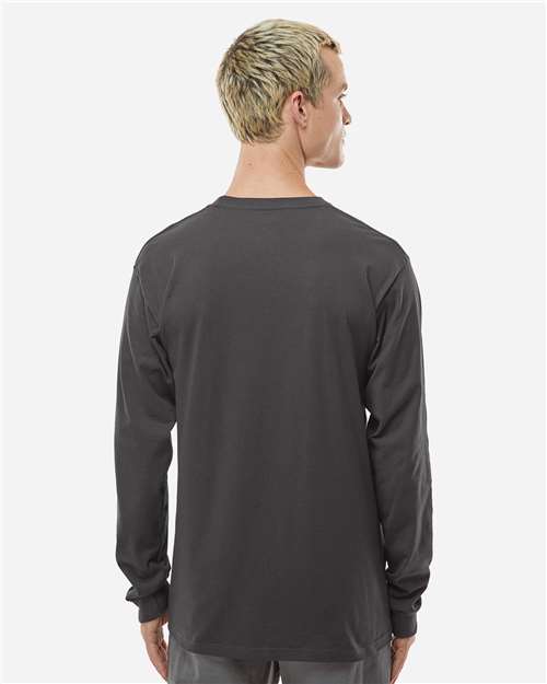 Unisex Heavyweight Jersey Long Sleeve T-Shirt - OnModelBack - B31059583 - Charcoal