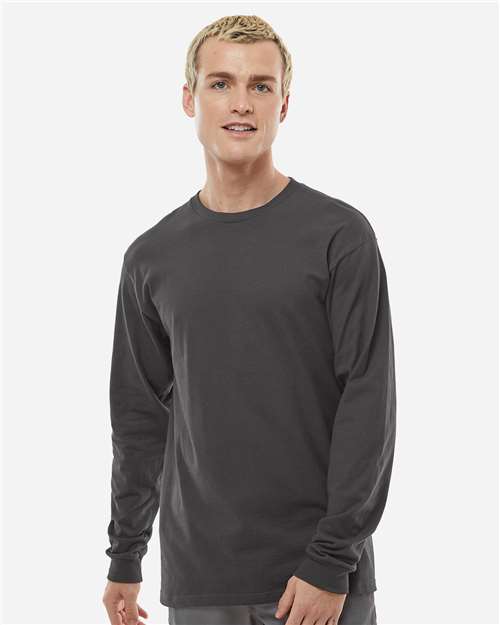 Unisex Heavyweight Jersey Long Sleeve T-Shirt - OnModelFront - B31059583 - Charcoal