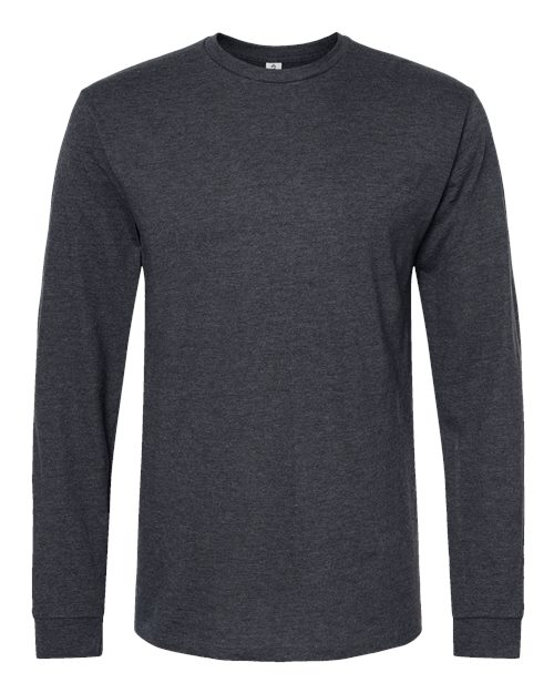 Unisex Heavyweight Jersey Long Sleeve T-Shirt - Front - B31059593 - Heather Graphite