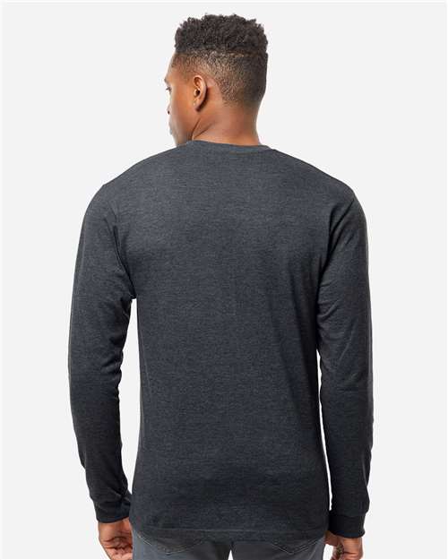 Unisex Heavyweight Jersey Long Sleeve T-Shirt - OnModelBack - B31059593 - Heather Graphite