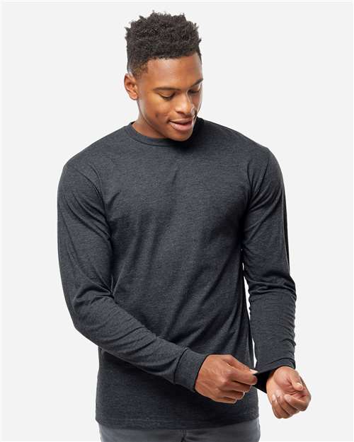 Unisex Heavyweight Jersey Long Sleeve T-Shirt - OnModelFront - B31059593 - Heather Graphite