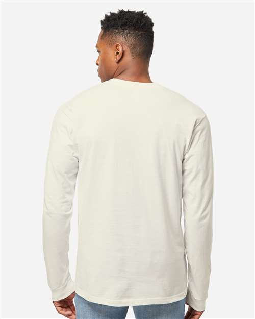 Unisex Heavyweight Jersey Long Sleeve T-Shirt - OnModelBack - B31059243 - Natural