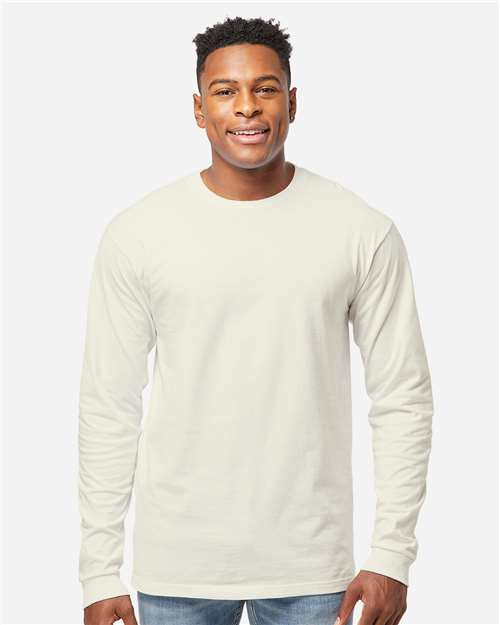 Unisex Heavyweight Jersey Long Sleeve T-Shirt - OnModelFront - B31059243 - Natural