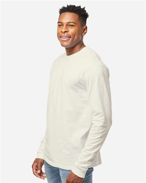 Unisex Heavyweight Jersey Long Sleeve T-Shirt - OnModelSide - B31059243 - Natural