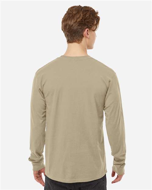 Unisex Heavyweight Jersey Long Sleeve T-Shirt - OnModelBack - B31059233 - Sand