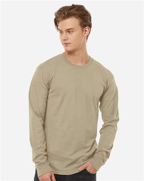 Unisex Heavyweight Jersey Long Sleeve T-Shirt - OnModelFront - B31059233 - Sand