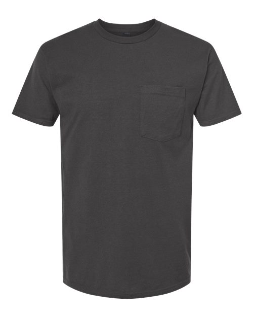 Unisex Heavyweight Jersey Pocket T-Shirt - Front - B31159583 - Charcoal