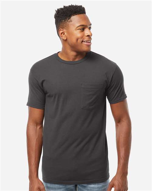 Unisex Heavyweight Jersey Pocket T-Shirt - OnModelFront - B31159583 - Charcoal