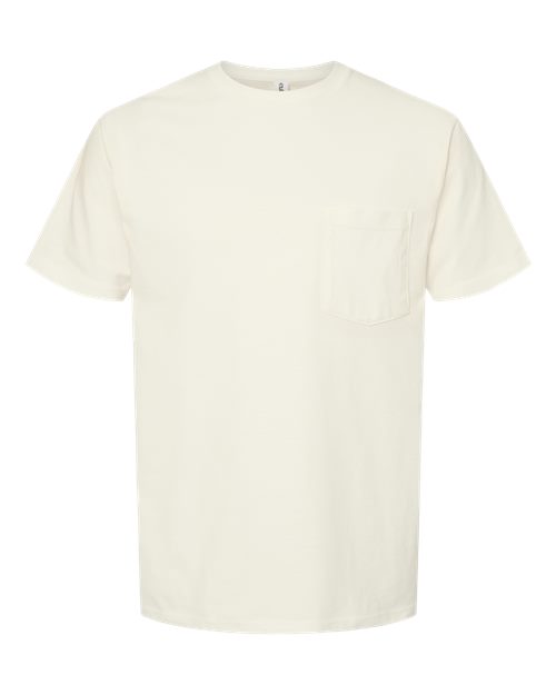 Unisex Heavyweight Jersey Pocket T-Shirt - Front - B31159243 - Natural
