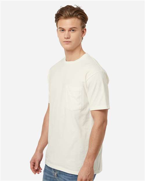 Unisex Heavyweight Jersey Pocket T-Shirt - OnModelSide - B31159243 - Natural