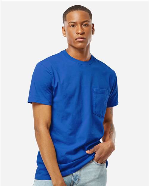 Unisex Heavyweight Jersey Pocket T-Shirt - OnModelFront - B31159753 - Royal