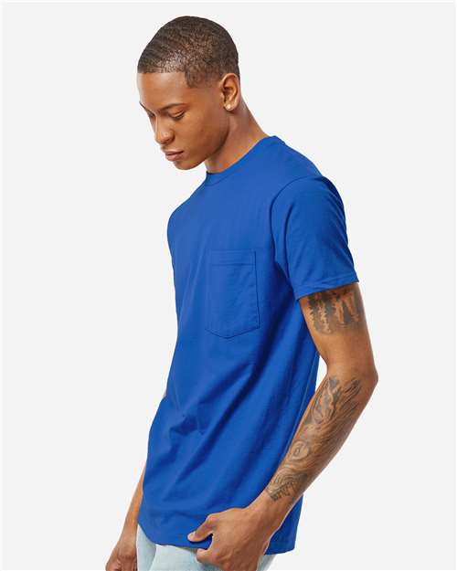 Unisex Heavyweight Jersey Pocket T-Shirt - OnModelSide - B31159753 - Royal