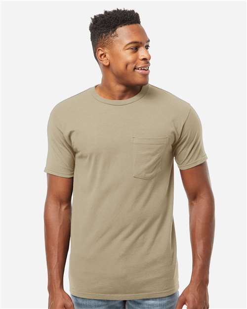 Unisex Heavyweight Jersey Pocket T-Shirt - OnModelFront - B31159233 - Sand