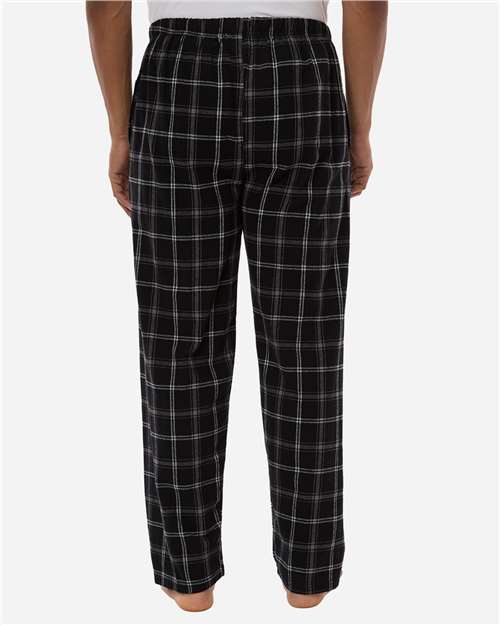 Men's Harley Flannel Pants - OnModelBack - B13203011 - Varsity Black Oxford Plaid