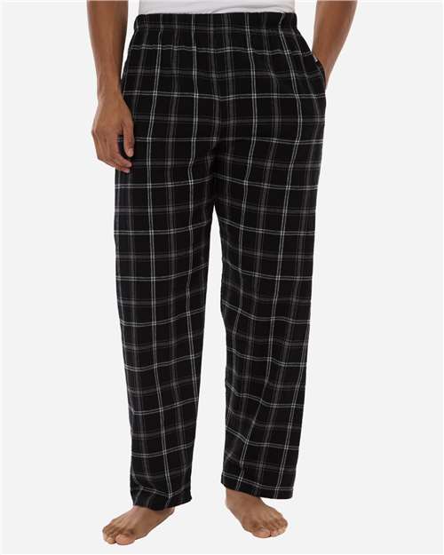 Men's Harley Flannel Pants - OnModelFront - B13203011 - Varsity Black Oxford Plaid