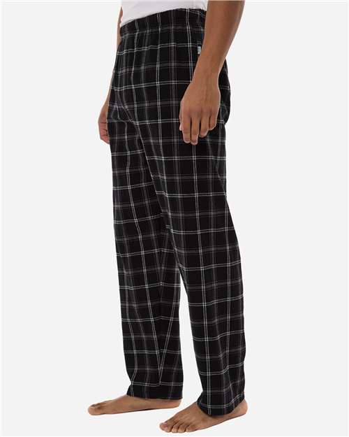 Men's Harley Flannel Pants - OnModelSide - B13203011 - Varsity Black Oxford Plaid