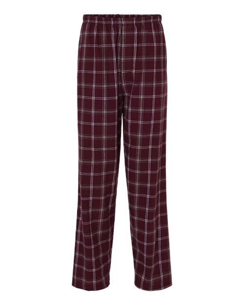 Men's Harley Flannel Pants - Front - B13203021 - Varsity Maroon Oxford Plaid