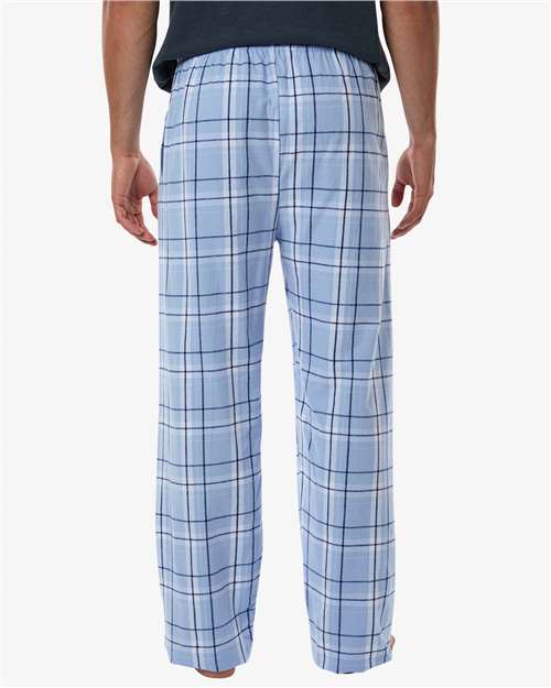 Men's Harley Flannel Pants - OnModelBack - B13203031 - Sky Blue Carnegie Plaid