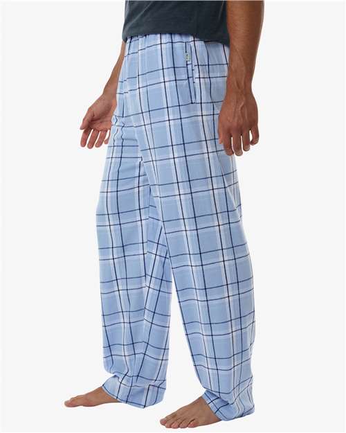Men's Harley Flannel Pants - OnModelSide - B13203031 - Sky Blue Carnegie Plaid