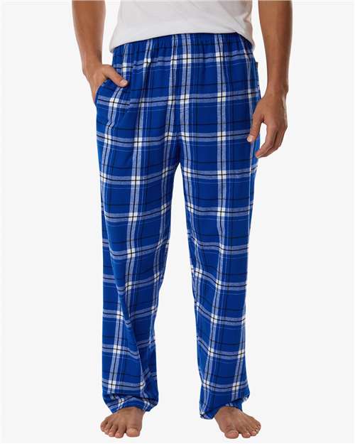 Men's Harley Flannel Pants - OnModelFront - B13203061 - Electric Royal Carnegie Plaid 